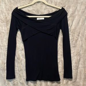 Abercrombie Black Wrap Top, Size Small